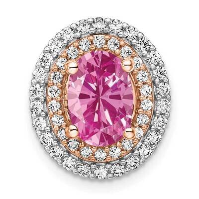 Created Pink Sapphire Pendant 14k Two-tone Gold Lab Grown Diamond PM7500-CPS-050-WRLG, MPN: PM7500-…