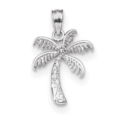 Polished Palm Tree Pendant 14k white Gold K6079, MPN: K6079, 883957322049