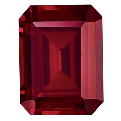 Created Ruby 9X7mm Emerald Cut Gemstone CR-0907-OCE, MPN: CR-0907-OCE,