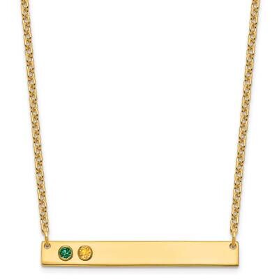 2 Birthstone with 18k Gold Bezel Large Bar Necklace 10k Gold 10XNA1085/2Y, MPN: 10XNA1085/2Y,