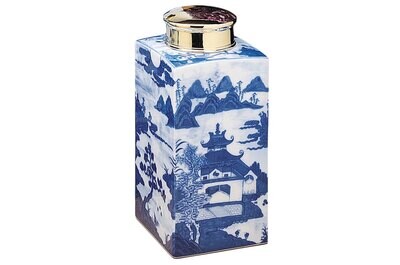 Mottahedeh Blue Canton Tea Jar Large HC139, MPN: HC139,