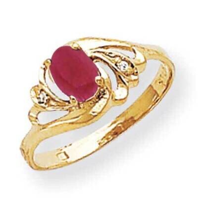 6x4mm Oval Created Ruby Diamond Ring 14k Gold X9716CR_AA, MPN: X9716CR_AA, 883957634319