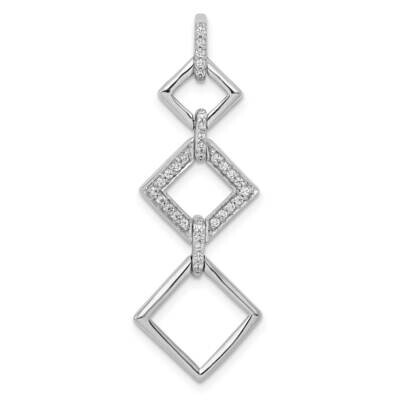 1/6Ct. Diamond Fancy Square Dangle Pendant 14k White Gold PM3720-015-WA, MPN: PM3720-015-WA, 883957…