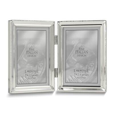 Silver-tone Beaded 3x5 Double Photo Frame GM25435, MPN: GM25435, 751148077644