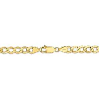 26 Inch 5.25mm Semi-Solid Curb Link Chain 10k Yellow Gold 10BC108-26, MPN: 10BC108-26, 886774564685