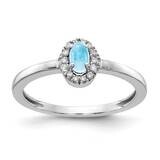 Cabochon Blue Topaz Ring 14k White Gold Diamond RM4035-BT-025-WA, MPN: RM4035-BT-025-WA, 8839575515…