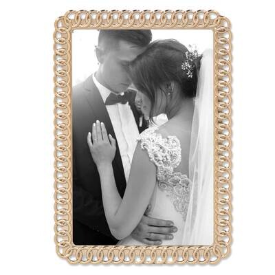 4 x 6 Inch Gold-tone Metal Eternity Rings Picture Frame GM22217, MPN: GM22217, 751148076418