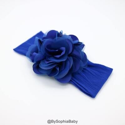 Royal Blue Flower Headband Royal Blue Baby Headband Big Flower Nylon Headband Flower Girl Headband …