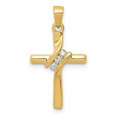 Cross Pendant 14k Gold AA Diamond PM4990-005-YA, MPN: PM4990-005-YA, 883957206509