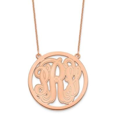 Etched Monogram Circle Necklace 14k Rose Gold Large XNA565R, MPN: XNA565R,