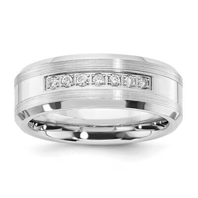 Cobalt Polished &amp; Brushed Diamond 8mm Men&#39;s Band RCM1017-CBAB-11.5