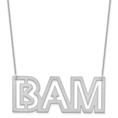 Large Brushed 3 Letter Necklace 10k White Gold 10XNA1189W, MPN: 10XNA1189W,
