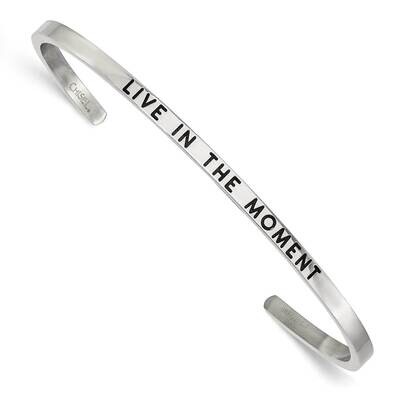 Enamel Crystal In The Moment 3mm Cuff Bangle Stainless Steel Polished SRB2671, MPN: SRB2671, 191101…