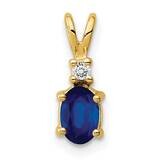 6x4mm Oval Sapphire Diamond pendant 14k Gold XP1002S_AA, MPN: XP1002S_AA, 883957241173