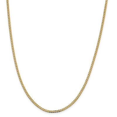 Leslie&#39;s 2.3mm Flat Beveled Curb Chain 24 Inch 14k Gold HB-1306-24, MPN: 1306-24, 191101847035