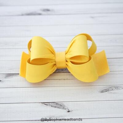 Yellow Hair Clip Yellow Bow Hair Clip Bow Hair Clip Toddler Gold Hair Clip Girls Bow Hair Clip Big …