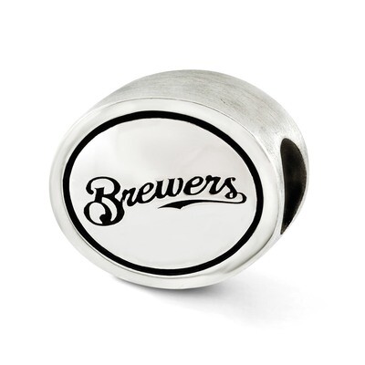 MLB Siskiyou Buckle Antiqued Milwaukee Brewers Bead Sterling Silver QRS3271