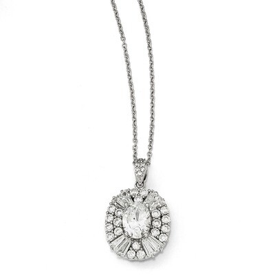 CZ 18 Inch Necklace Sterling Silver QCM1261-18