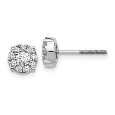 Cluster Diamond Screw Back Post Earrings 14k White Gold EM5468-050-WA, MPN: EM5468-050-WA, 88395741…