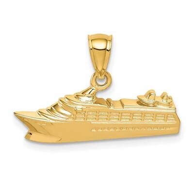 Cruse Ship Pendant 14k Gold Polished  D4606, MPN: D4606, 883957219950