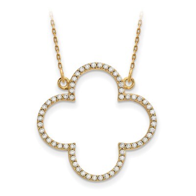 Medium Diamond Quatrefoil Design Necklace 14k Gold XP5051A, MPN: XP5051A, 883957316253
