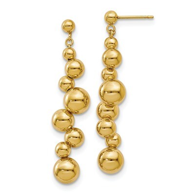 Leslie&#39;s Beaded Post Dangle Earrings Sterling Silver Gold-plated HB-QLE1154, MPN: QLE1154,