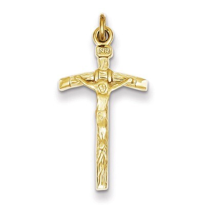 Sterling Silver Vermeil Pope Crucifix Pendant QC7361