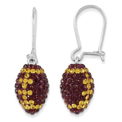 Washington  Spirit Football Earrings Sterling Silver Swarovski Elements CE0172-026