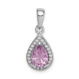 Purple &amp; Clear CZ Diamond Pendant Sterling Silver Rhodium-plated QP5247JUN, MPN: QP5247JUN, 8867740…