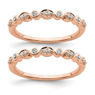 Diamond Set Of 2 Wedding Bands 14k Rose Gold RM6355B-018-RAA, MPN: RM6355B-018-RAA, 883957879314