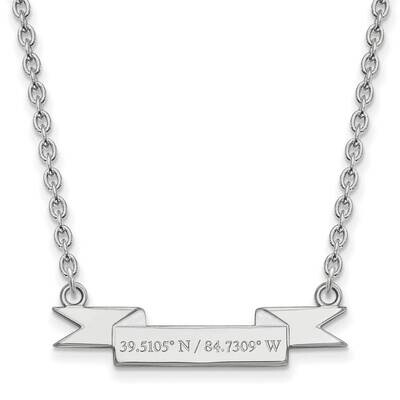 Miami University Small Banner Pendant with Necklace Sterling Silver Rhodium-plated SS041MU-18, MPN:…