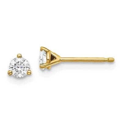 1/3ct. 3.5mm Round J-K Color Moissanite Earrings 14k Gold YG322-3MB, MPN: YG322-3MB,