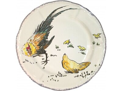 Gien Grands Oiseaux Dessert Plate Coq Et Poule 0113CD0726, MPN: 0113CD0726, 840769072111