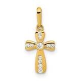 CZ Diamond Cross Pendant 14k Gold Polished XR1968, MPN: XR1968,