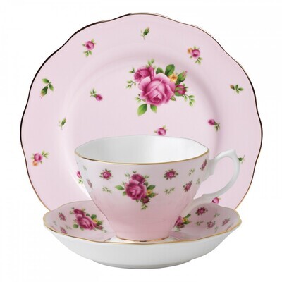 Royal Albert New Country Roses Pink 3-Piece Set Teacup, Saucer &amp; Plate, MPN: NCRPNK25870, 652383739…