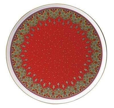 Deshoulieres Dhara Red Round Cake Platter PTA-RI7438, MPN: PTA-RI7438, 3104361259569