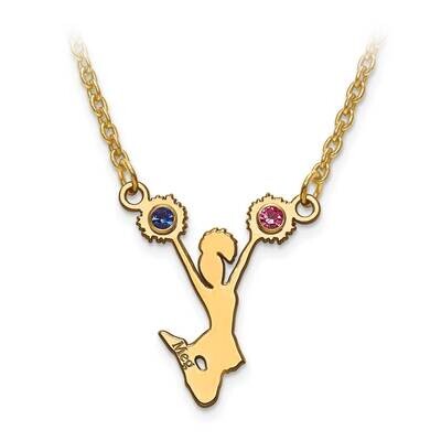 Crystal Cheerleader Name Pendant with Chain 14k Gold Laser Polished XNA699Y, MPN: XNA699Y,