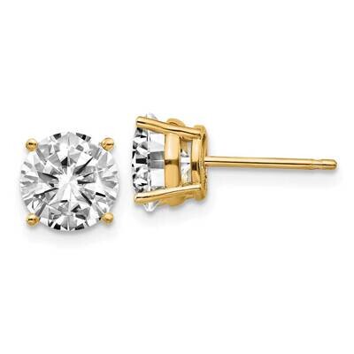 2.5ct. 7.0mm Round J-K Color Moissanite Earrings 14k Gold YG326-13MB, MPN: YG326-13MB,