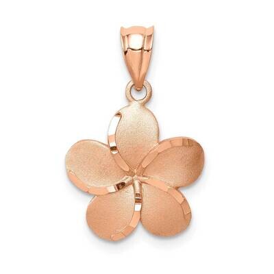 Plumeria Pendant 14K Rose Gold Brushed Diamond-cut D4466, MPN: D4466, 883957937328