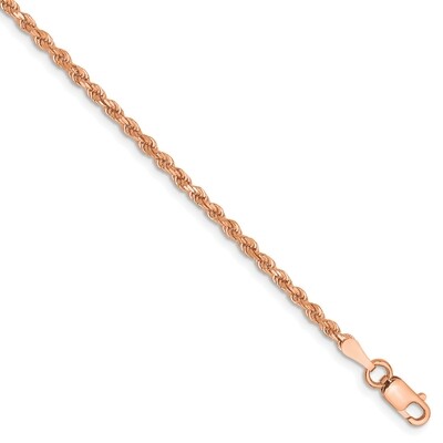 7 Inch 2mm Diamond-cut Rope with Lobster Clasp Chain 14k Rose Gold 016R-7, MPN: 016R-7, 886774012049