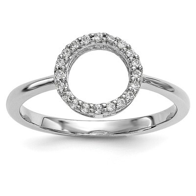 Diamond Open Circle Ring 14k White Gold Y13739WA, MPN: Y13739WA, 191101887673