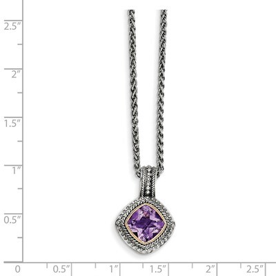 Amethyst Necklace Sterling Silver &amp; 14k Gold QTC713, MPN: QTC713, 883957441238