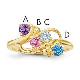4-Stone Mothers Ring Mounting 14k Polished Gold XMR14/4-7, MPN: XMR14_4--6, 883957151953