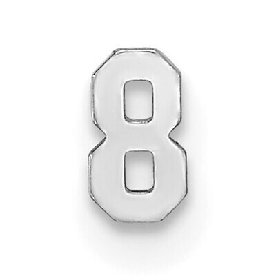 Die Struck Number 8 14k White Gold WG2197, MPN: WG2197,
