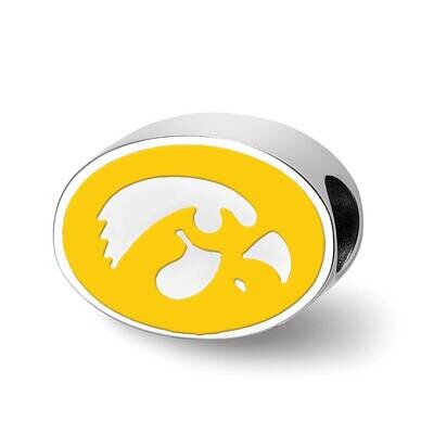 The University of Iowa Enameled 1-sided Bead Sterling Silver SS500UIA, MPN: SS500UIA, 634401004727