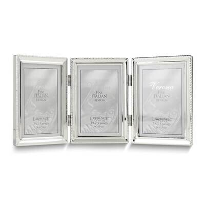 Silver-tone Beaded 3x5 Triple Photo Frame GM25436, MPN: GM25436, 751148077651
