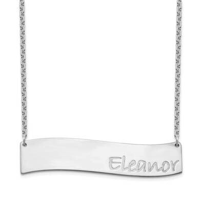 Large Wavy Bar Necklace Sterling Silver XNA1072SS, MPN: XNA1072SS, 191101990526