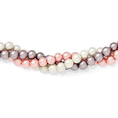 3 Row 4-5Mm Multi Shell Bead Necklace Sterling Silver QMJN340WPPU-18, MPN: QMJN340WPPU-18, 88677429…