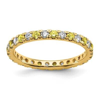 Si1/Si2 G H I &amp; Created Yellow Sapphire Eternity Band 14k Gold Lab Grown Diamond ET0049-CYS-050-45Y…