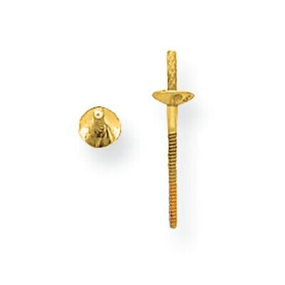 4.0mmPearl Cup Threaded Post Earring Mounting 14k Yellow Gold YG519, MPN: YG519,